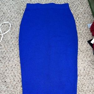 long skirt blue stretch medium